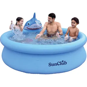 JILONG 3D köpekbalığı havuzu şişme yüzme havuzu PVC yüzme tasarımları küçük ve büyük şişme yüzme havuzu çocuklar için