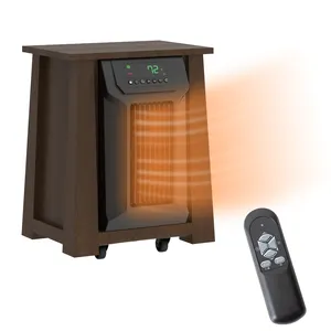 Calefator portátil infravermelho interno do elemento 750w 1500w 8 do fechamento da segurança infantil com oscilação