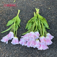 DC224 Vente en gros de 3 tiges de tulipes en PU à volants, bouquet de 50 cm de long, tulipes artificielles au toucher réel pour la décoration de centre de table
