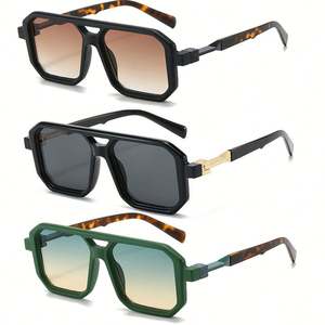 Gafas de Sol Vintage 2025 con Logotipo Personalizado, Metálicas, de Doble Puente, Estilo Punk, Cuadradas, para Hombre y Mujer, con Protección UV400 - Product Image 1