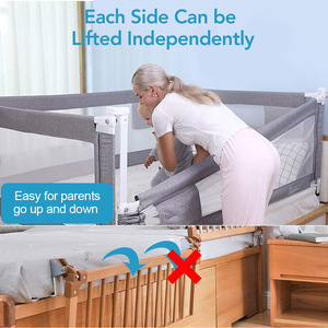 Barandilla de Seguridad para Cama de Bebés y Niños Pequeños, Elevación Vertical Unilateral, Altura Ajustable, Barandilla Anticaídas con Tela Transpirable - Product Image 5