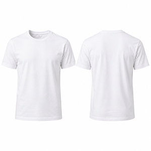 T-shirt basique décontracté en coton Pima blanc 100% premium, col rond, doux et respirant, pour homme - Product Image 2