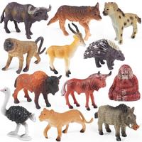 Yxs simule des mini modèles d'animaux africains autruche sauvage buffle gnou hyène babouin phacochère jouet