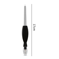 WELLFLYER Lime à ongles DSFO-010 à double tête en acier inoxydable avec fourche pour peaux mortes, kit d'élimination des callosités, coupe-ongles personnalisable