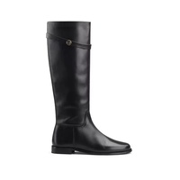 Bottines plates noires solides pour femmes Automne/Hiver/Printemps Mode Doublure en cuir véritable Fermeture éclair Respirant Plateforme
