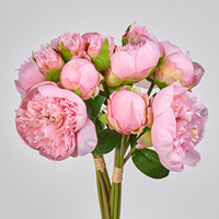 Buket Bunga Peony Sutra Buatan 7 Kepala, Bunga Peony Palsu untuk Dekorasi Pernikahan, Rumah, Hotel, dan Pesta