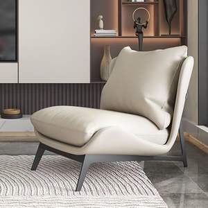 <span class=keywords><strong>Canapé</strong></span> inclinable individuel sans accoudoirs en cuir PU de style nordique moderne de luxe avec repose-pieds pour utilisation en centre commercial - Meubles confortables pour la maison - Product Image 4