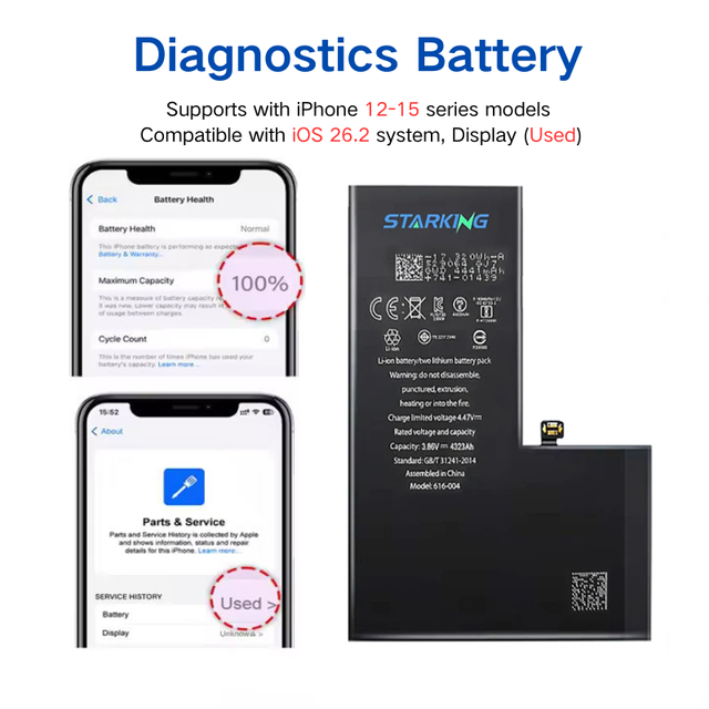 OEM/ODM Rechargeable Li-ion Polymer Battery for 12-15 Pro Max High Capacity Replacement 18-Month Warranty in Stock