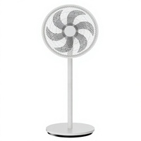 Ventilateur sur pied et de bureau 2-en-1 moderne et minimaliste de 16 pouces avec base en plastique, hauteur réglable, oscillant et silencieux pour la maison