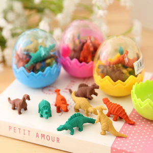 Borrador con forma de huevo de dinosaurio, mini borrador de animales de 3.5x4.5 para estudiantes, útiles escolares - Product Image 2