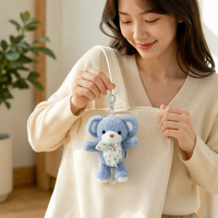 Porte-clés ours en peluche mignon, pendentif animal en peluche doux, breloque de sac de dessin animé, cadeau