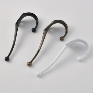 B-454 Wall <b>Hook</b> Zinc Alloy Antique Bronze Black <b>White</b> Single <b>Hook</b> Heavy Duty <b>Coat</b> Rack For Wall Or Door Installation - Product Image 2