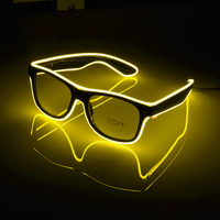 Kacamata El Wire Glow Sun Glasses Pesta Halloween DJ Lampu Terang Lampu Keselamatan Tiga Mode USB Dapat Diisi Ulang Festival Musik Multi-warna