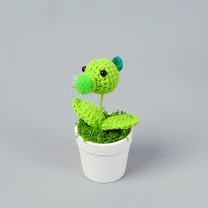 Handmade Mini Crochet Succulent Plant Pot Desktop Car Ornament <b>Gift</b> for Students - Product Image 2