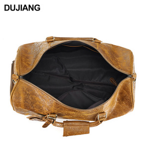 Dujiang Crazy Horse Leather Luggage Bag 20-35L Trolley Travel <b>Suitcase</b> Unisex - Product Image 4