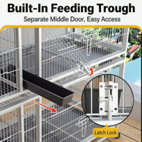 Cage à pigeons en métal pliable et empilable de grande taille avec séparateur, mangeoire et bac à fumier pour l'élevage, la volaille et l'usage domestique