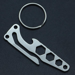 Porte-clés de poche en acier inoxydable, outil multifonction EDC, ouvre-bouteille, clé hexagonale, porte-clés - Product Image 5