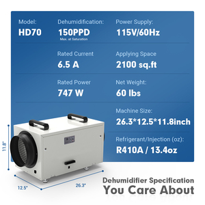 Nhà Máy Giá 115V 70 pint toàn bộ nhà Máy hút ẩm thu thập dữ liệu không gian nhà độ ẩm - Product Image 3