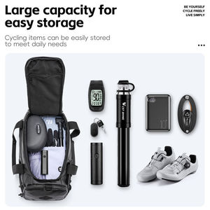 กระเป๋าติดท้ายจักรยาน WEST BIKING 13 ลิตร หลายชั้น สีน้ำตาล ปรับได้ ผลิตจาก PVC 900D กันน้ำ สำหรับปั่นจักรยานกลางแจ้ง - Product Image 4