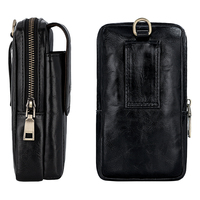 Portefeuille de sport pour téléphone, sacoche pour homme, étui double en cuir pour iPhone 12 11 Xs XR 13 Pro Max, porte-cartes - PU