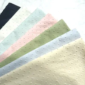 Fornecedor dourado padrão tecido voile de algodão suíço primavera verão cor sólida tecido de algodão suíço para pano jacquard pontilhado