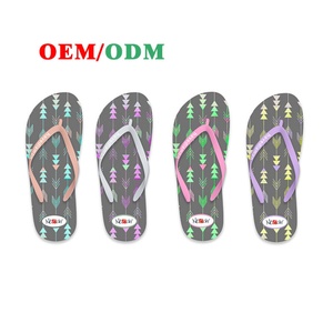 Sandales tongs pour femmes Nicecin avec logo personnalisé, motif ethnique coloré, tongs légères en mousse PE, chaussures de plage pour la marche - Product Image 3