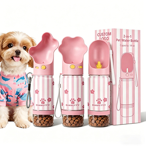 Botella de Agua para Perro con Contenedor de Comida, Acero Inoxidable 304, Doble Pared, Tapa con Forma de Hueso, a Prueba de Fugas, Fácil de Limpiar, Libre de BPA - Product Image 1