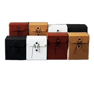 Boîte d'emballage pliable à couvercle rabattable en carton ondulé de qualité alimentaire pour café, <span class=keywords><strong>thé</strong></span> et feuilles, texture simple, en papier kraft avec ficelle, vente en gros - Product Image 2