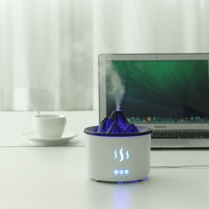 Diffuseur d'aromathérapie volcanique créatif à effet de fissure volcanique creuse, humidificateur flamme 400 ml avec fonction de minuterie, alimenté par courant alternatif - Product Image 3