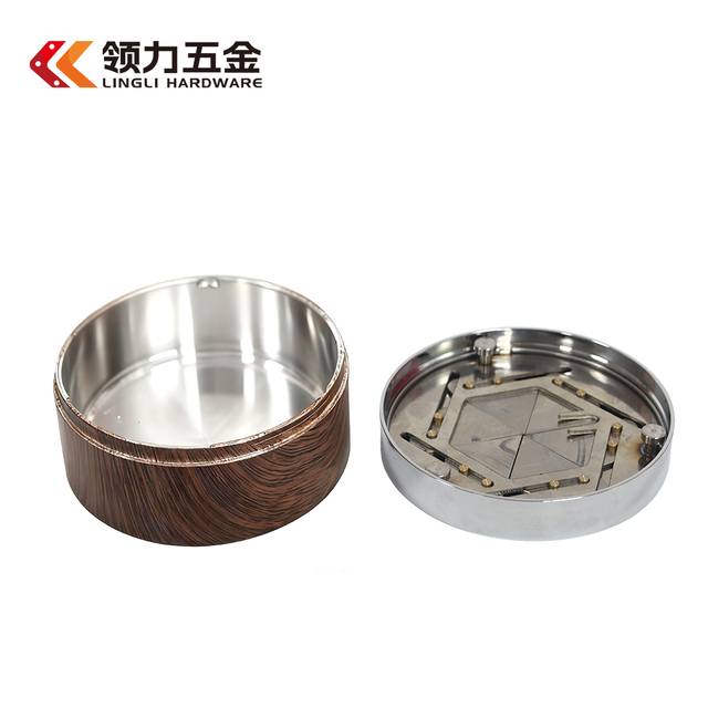 Custom New Rotating Aluminum Ashtray Sealed Cigarette Holder Split Structure NonSlip Base Smokeless Portable Travel Gift Box
