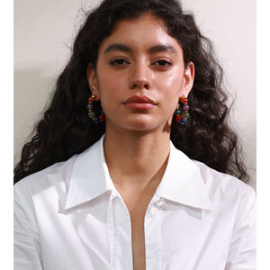 Jinyoo منتجات وصلت حديثًا ، مجوهرات عصرية من الأكريليك من الفولاذ المقاوم للصدأ عيار 18 قيراط مطلية بالذهب ، أقراط متدلية متدلية للهدايا - Product Image 3