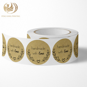Autocollants personnalisés Merci de soutenir ma petite entreprise, ronds noirs avec étiquettes auto-adhésives imperméables en feuille d'or - Product Image 2