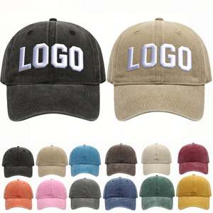 Gorra de Béisbol al por Mayor de 6 Paneles, Estilo Desgastado, Personalizable con Logotipo Bordado, Retro Vintage, de Algodón, Gorra Deportiva Tipo Dad Hat - Product Image 1