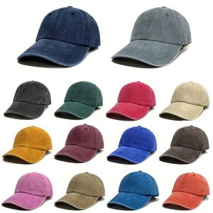 Casquette de baseball vintage en coton, style 'Dad Hat', 6 panneaux, vierge, effet vieilli, personnalisable, pour la vente en gros - Product Image 1