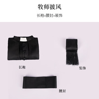 Costume de Prêtre Médiéval Religieux Catholique, Soutane Romaine du Pape Pasteur, Tenue de Père, Robe de Missionnaire, Cassock du Clergé pour la Messe
