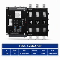 Saklar Transfer Otomatis 125A CE 3P Kelas PC Dual Power ATS AC400V 50Hz 17kA Saklar Pengalih untuk Kabinet Distribusi OEM CCC