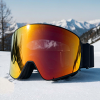 Lunettes de ski avec logo personnalisé OEM, verres photochromiques multicolores anti-buée, protection UV400, monture en TPU à bord complet