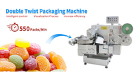 Machine d'emballage de bonbons entièrement automatique à double torsion pour petites entreprises, haute efficacité, économie d'énergie, en acier inoxydable 304, pour l'alimentation