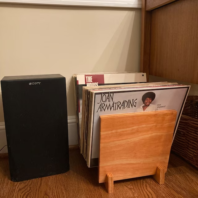 JUNJI Custom Wood Vinyl Record Flip Rack Storage Display Flip Rack LP Record Holder