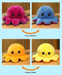 Venta al por mayor de animales de peluche de juguete baratos Venta caliente <span class=keywords><strong>Reversible</strong></span> <span class=keywords><strong>pulpo</strong></span> de peluche con forro de malla MOQ bajo personalizado almohada <span class=keywords><strong>Pulpo</strong></span> - Product Image 6