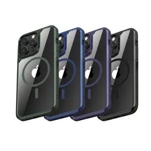Hot Sale Armour TPU Bumper PC Back Combo Back Cover Magnetic Mobile Phone Case Cover For iPhone 15/14/13/12/11/X/8/7/SE Pro Max