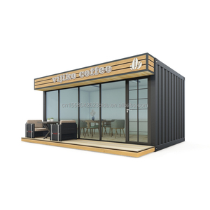Moderna Caffetteria Prefabbricata in Container da 20 Piedi, Chiosco Mobile Personalizzabile con Fronte Completamente in Vetro - Product Image 2