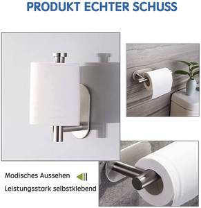 Soporte de <span class=keywords><strong>papel</strong></span> higiénico <span class=keywords><strong>sin</strong></span> perforación, adhesivo de acero inoxidable para Baño - Product Image 5