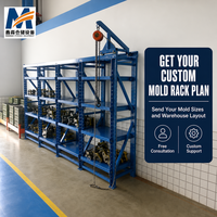 Rack de rangement robuste en acier pour moules avec plateaux extractibles, stockage d'outils industriels personnalisable, fourniture directe usine OEM