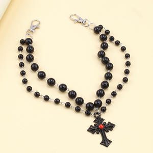 <b>Cross</b> Pendant Double Layered Pants <b>Chain</b> Imitation Pearl Unisex Waist <b>Chain</b> Halloween Fashion Jewelry - Product Image 4