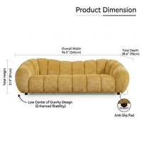 Chinesische Lieferanten Modernes Ovales Bouclé-Sofa Neuestes Design Wohnzimmermöbel Couch-Set für Apartments