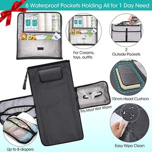 Tappetino <span class=keywords><strong>fasciatoio</strong></span> per <span class=keywords><strong>fasciatoio</strong></span> per <span class=keywords><strong>fasciatoio</strong></span> portatile imbottito impermeabile personalizzato da viaggio con <span class=keywords><strong>cuscino</strong></span> incorporato per neonato - Product Image 5