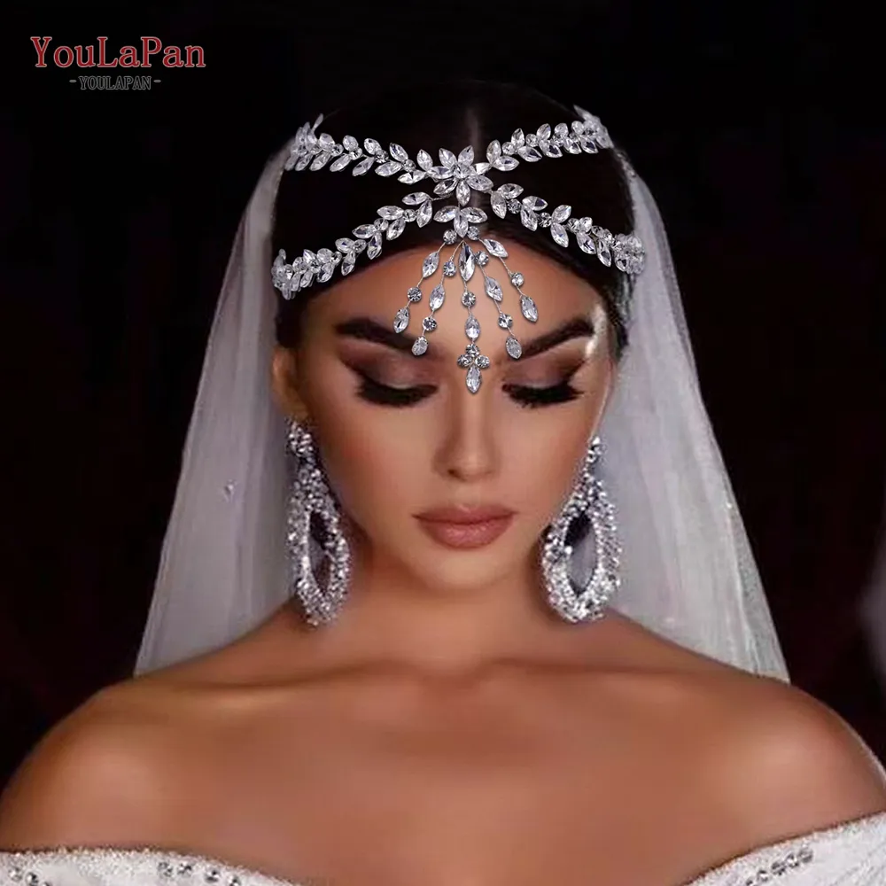 YouLaPan HP469 Luxury Woman Party Jewelry Forehead Hair Accessories Hair Comb Bridal Head Chain Headdress Wedding Tiara Headband