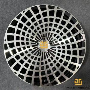 Jantes en alliage forgé Pangu à design maillé, 20, 22, 24, 26 pouces, finition argent brossé avec inserts noirs pour SUV de luxe, jantes de rechange - Product Image 3