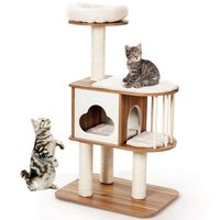 Maison d'arbre à chat en bois de haute qualité Scratcher pour chat en sisal Condo pour chat à plusieurs niveaux Fabrication de conception écologique durable CNLF